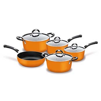 conjunto de panelas Tramontina Mônaco 20899450 Laranja 5 peças