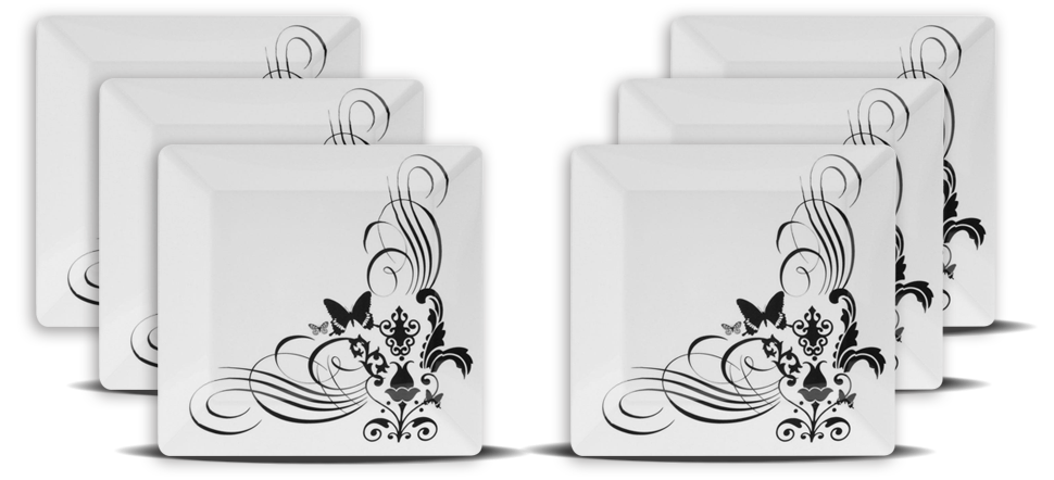 Conjunto Pratos Rasos Oxford Porcelanas Biona Tatoo