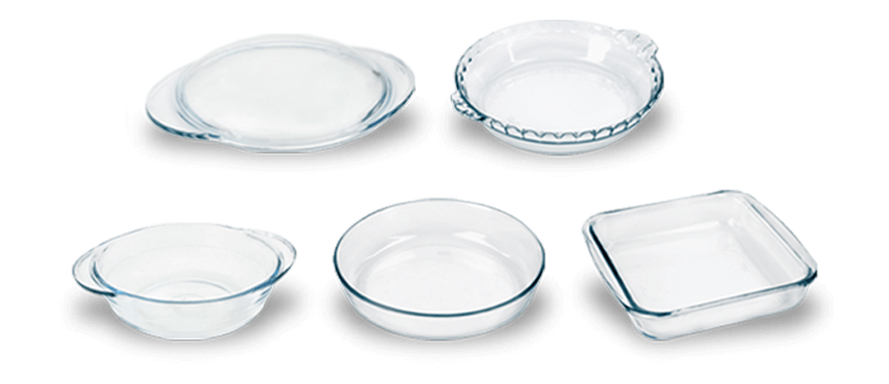 Não estouram no forno, em caso de choque térmico Formas Vidro Marinex Celebrity 5 Peças