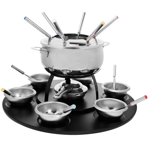 conjunto fondue giratorio wlf128 inox 23 pecas