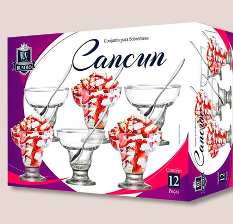 Conjunto Sobremesa Ruvolo Cancun 6 taças