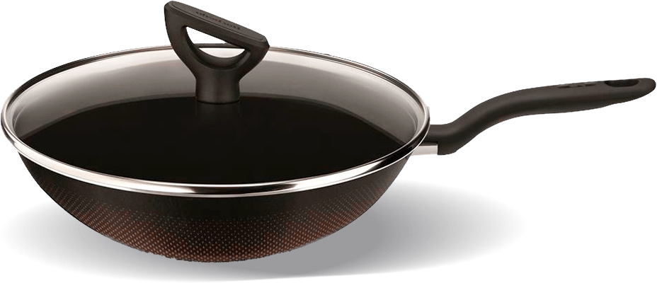 Panela Wok Rochedo Inova 28 cm Preta Cobre