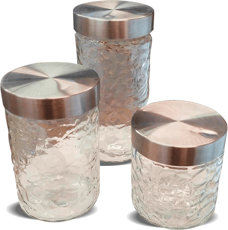 Conjunto Potes Redondos Casa Ambiente 3 peças