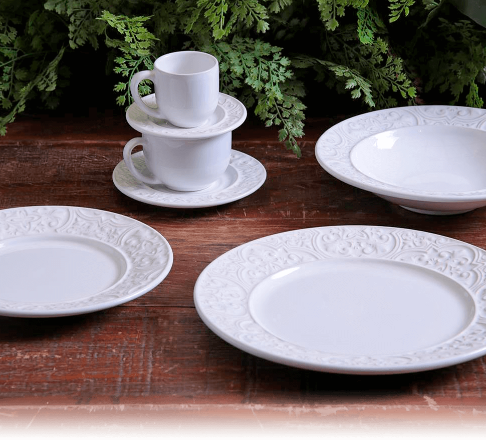 Aparelho de Jantar, Chá, Café e Sobremesa Porto Brasil Porto Branco 42 peças