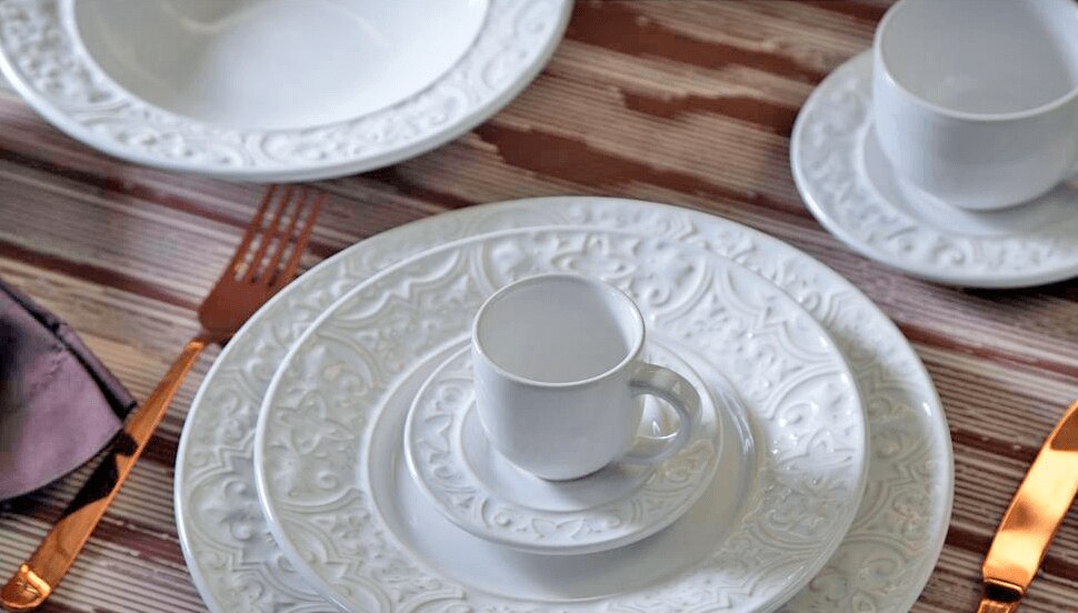 Aparelho de Jantar, Chá, Café e Sobremesa Porto Brasil Cor Branco