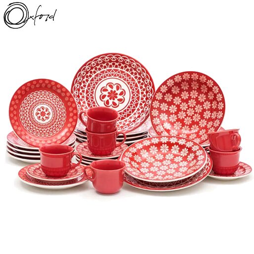 Aparelho Jantar Chá Oxford Daily Floreal Renda J591-6404 30 Peças xícaras pratos café chá