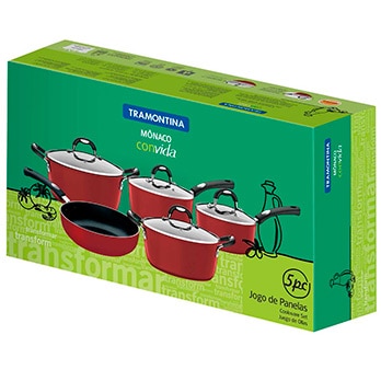 conjunto de panelas Tramontina Mônaco Convida cinco peças