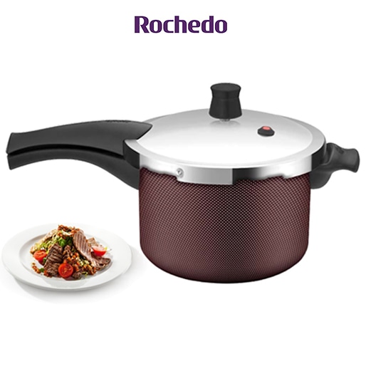 Panela de Pressão Rochedo Turbo Top Revestida Grená Panela de Pressão Rochedo Turbo Top Revestida Grená