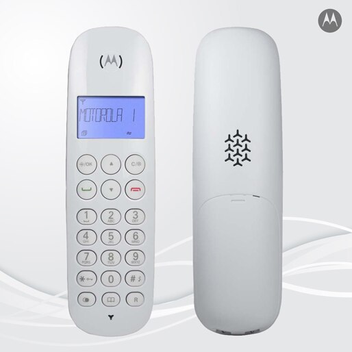 Telefone Sem Fio Branco MOTO700W Visor Iluminado