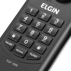 telefone com fio Elgin TCF 1000 Preto teclado