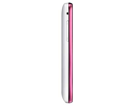 O celular desbloqueado Samsung Galaxy Y Hello Kitty, de lado