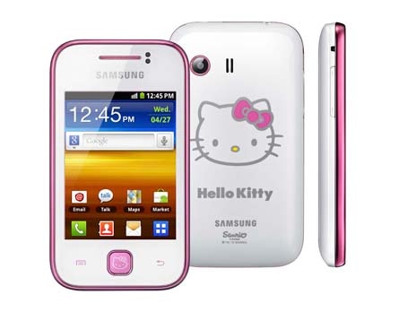 O celular desbloqueado Samsung Galaxy Y Hello Kitty
