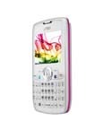 O celular desbloqueado Meu SN80 Branco Rosa, inclinado
