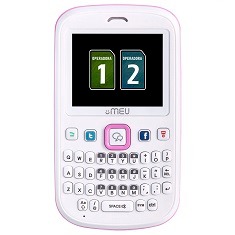 celular desbloqueado Meu SN56 Branco e Rosa de frente