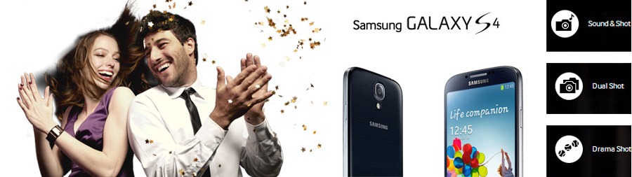 Dual Câmera Sound Shot Drama Shot softwares Galaxy S4 