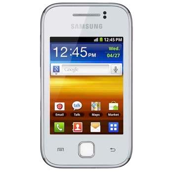 celular desbloqueado Samsung Galaxy Y GR S5360 Branco de frente