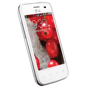 celular desbloqueado LG Optimus L3 II Dual E435 Branco TIM inclinado