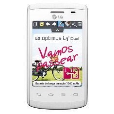 celular desbloqueado LG Optimus L1 II Dual E415 Branco TIM de frente