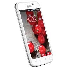 celular desbloqueado LG Optimus L5 II Dual E455 Branco inclinado
