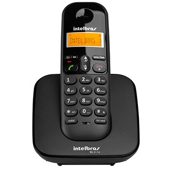 O telefone sem fio Intelbras TS 3110 Preto telefone sem fio Intelbras TS 3110 Preto