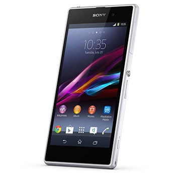 celular desbloqueado Sony Xperia Z1 Branco inclinado
