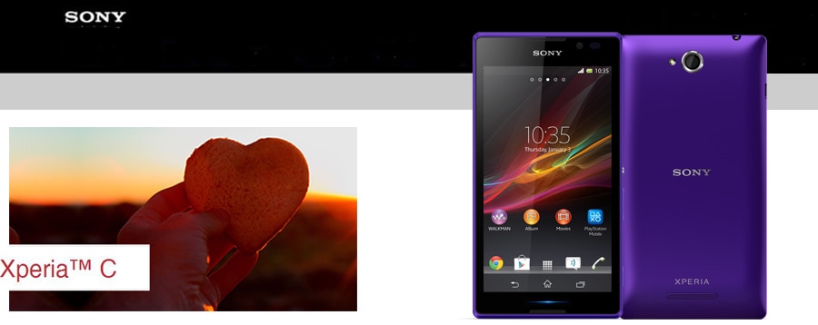 smartphone sony xperia c roxo