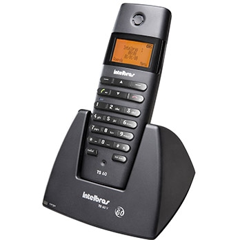 Telefone sem fio Intelbras com identificador de Chamadas TS60 agenda