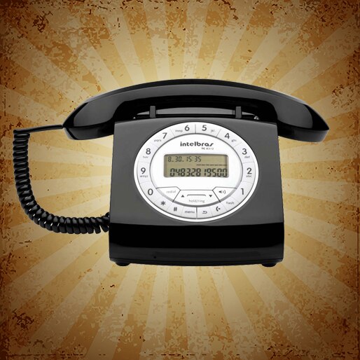 Telefone Intelbras Retrô TC8312 Display