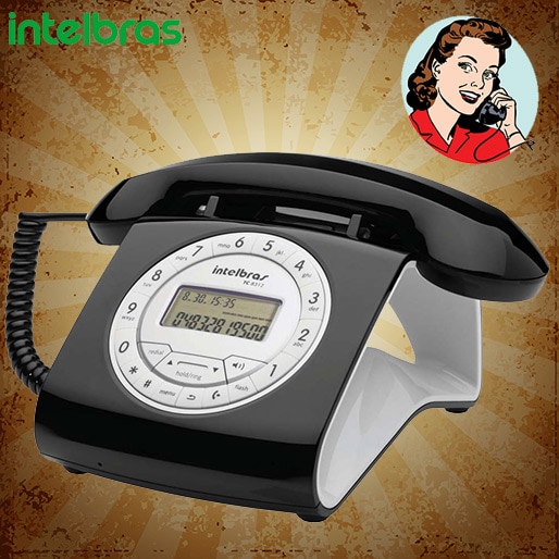 Telefone Intelbras Retrô TC8312 Teclado moderno