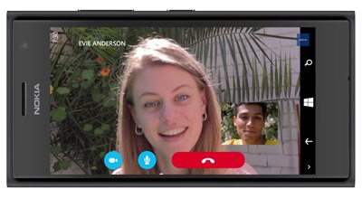 nokia lumia 730 video chamadas camera frontal skype