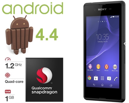 sony xperia e3 android kitkat processador snapdragon rapido eficiente