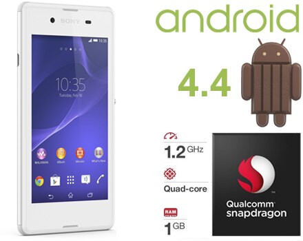 sony xperia e3 android 4.4 kitkat processador quadcore qualcomm snapdragon