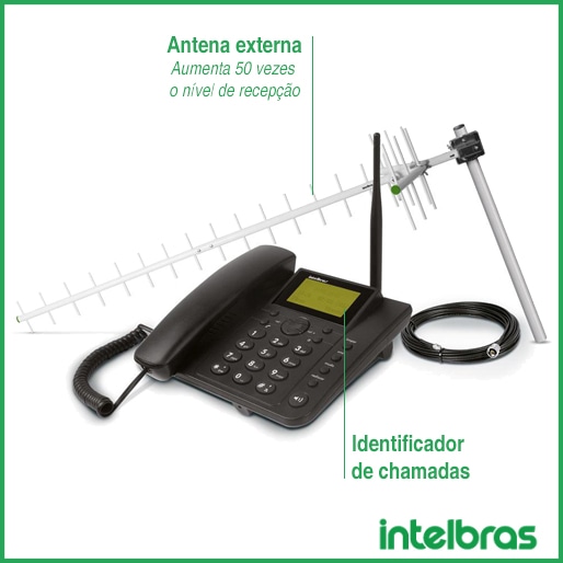 Celular Fixo Intelbras CFA 4012 Longo Alcance telefone fixo antena