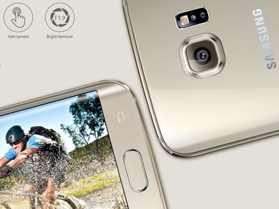 smartphone samsung galaxy s6 edge tela curva 5.1 polegadas ouro platinado camera principal 16mp zoom slow motion virtual shot