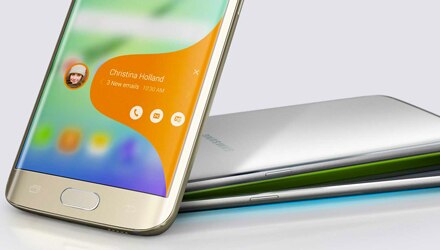 Smartphone Samsung Galaxy S6 Edge contatos coloridos