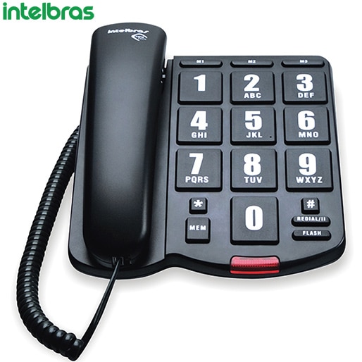 Telefone Com Fio Intelbras TOK Fácil Grafite