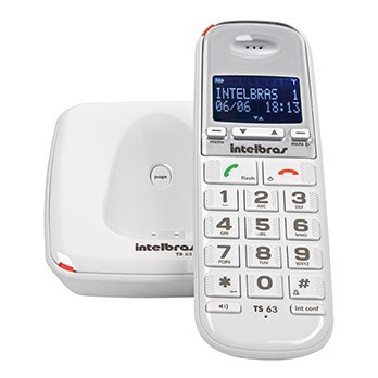 telefone Intelbras sem fio digital TS 63V Branco sem fio