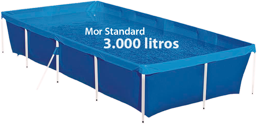 Piscina Retangular Mor Standard 3000 litros azul