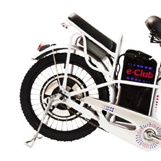 bicicleta elétrica aro 18 Blitz E Club Branca traseira