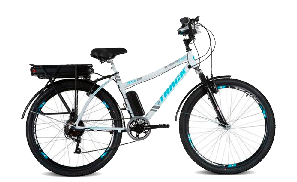 Bicicleta Elétrica Track Bikes TB TKE 26 Branca/Azul
