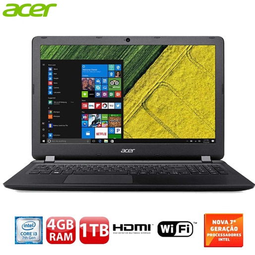 Notebook Acer Aspire ES1-572-36FV  computador processador funções