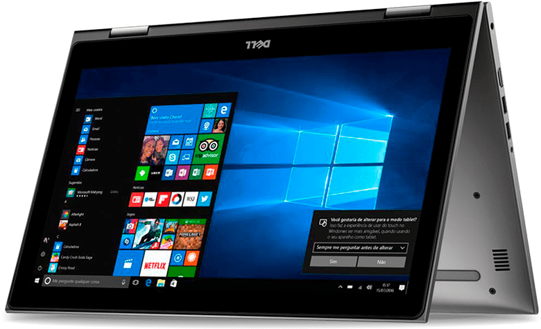 Notebook Conversível Dell Inspiron I155578B10C Windows 10