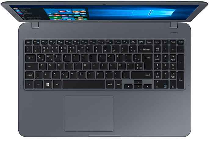 Notebook Samsung Dual Core 4GB 500GB Tela 15.6 teclado