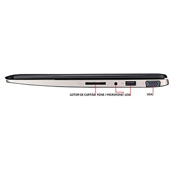 notebook Touch Asus VivoBook X202E de lado
