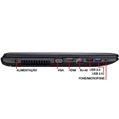 notebook Asus X45U VX054H conexões