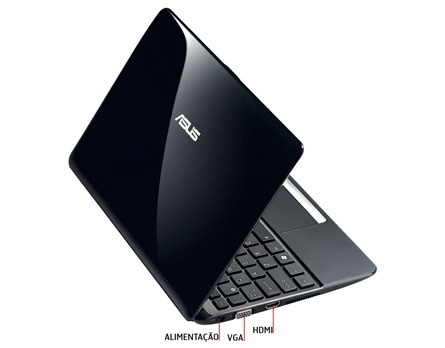 netbook Asus 1015BX BLK002B conexões