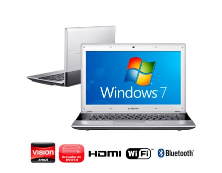 Notebook Samsung RV415-AD1 alia tecnologia e alto desempenho - Trabalhe com a facilidade que o Windows 7 pode oferecer