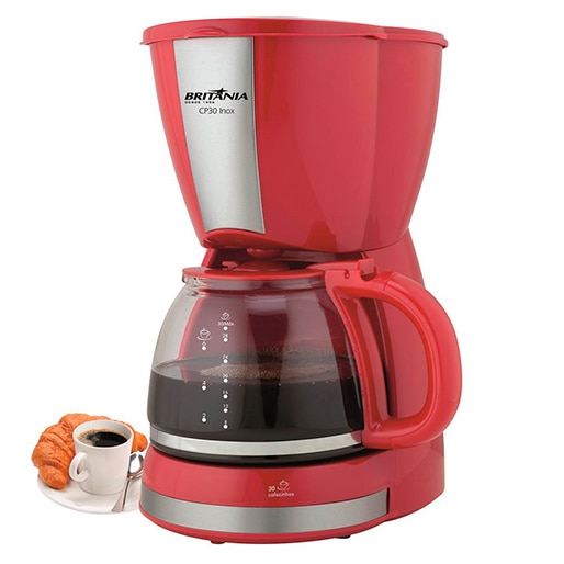 Cafeteira Elétrica Britânia CP30 Inox Vermelha café