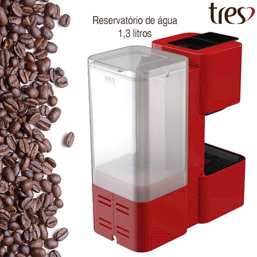 Máquina Café Expresso Tres S26 Pop Vermelho luz indicadora