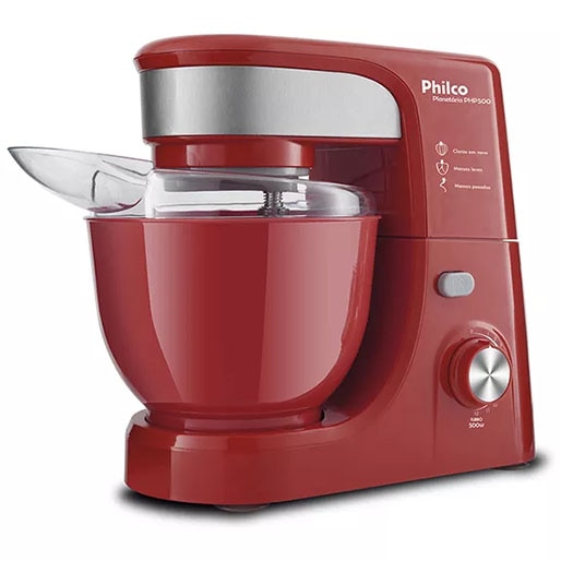 Batedeira Planetária Philco PHP500 Vermelha Turbo 11 velocidades